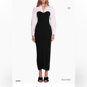 STAUD Black Strapless Knit Maxi Dress